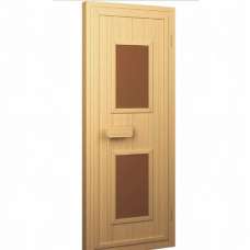 Двери Sauna Market 70x190 деревянные со стеклянным вставками